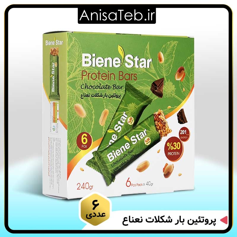 پروتئین بار شکلات نعناع بین استار ❤️ فروشگاه بیزرویال ❤️ قیمت و خرید مستقیم